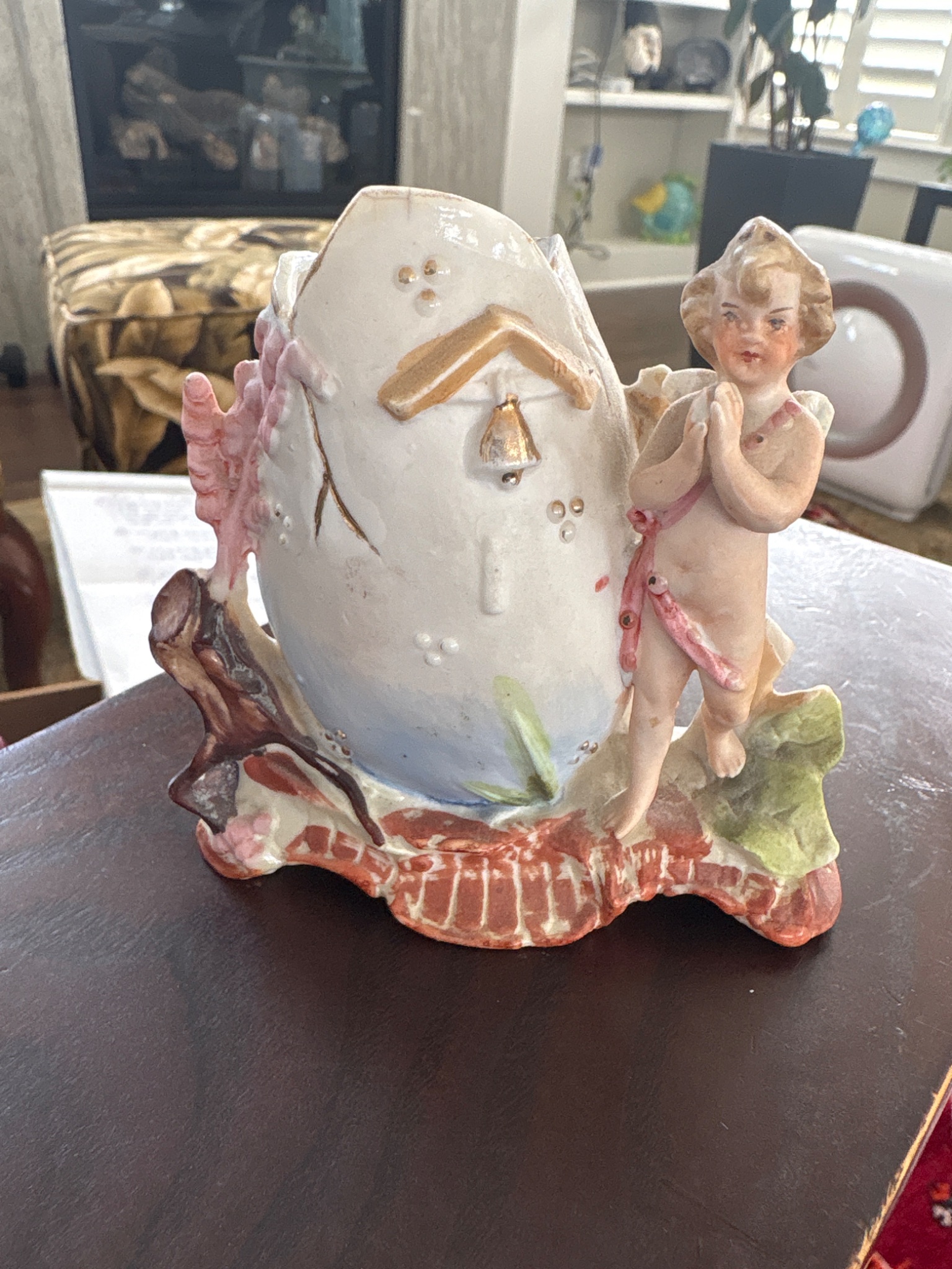 Figural porcelain bell or decorative bell-form trinket