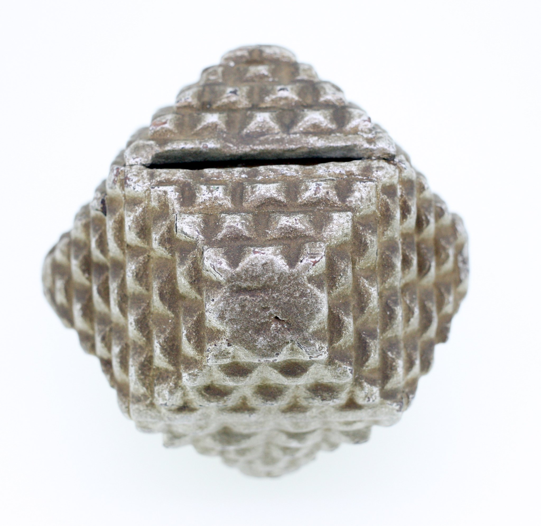 Cast metal coin bank or money box