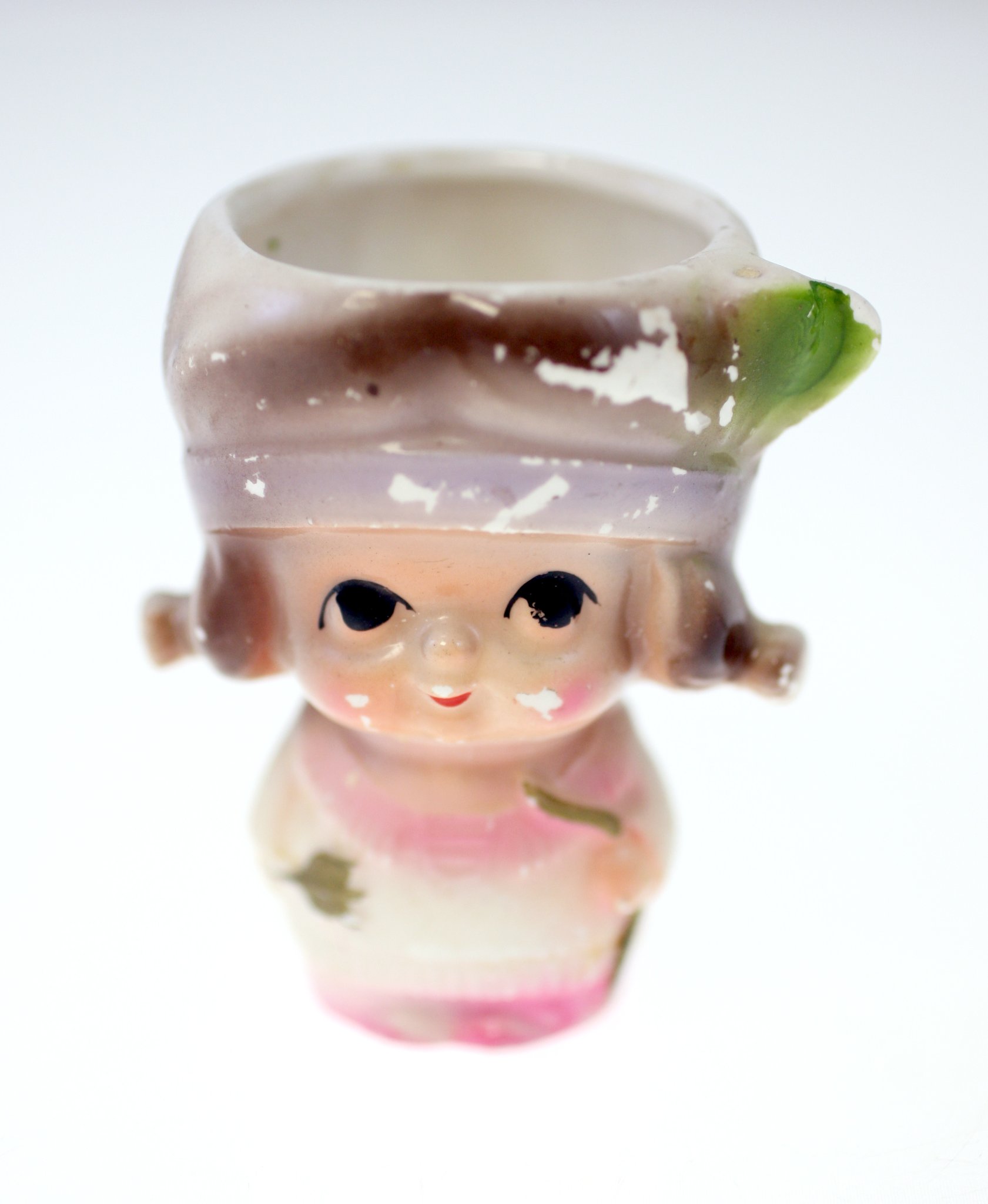 Ceramic novelty doll planter / small vase