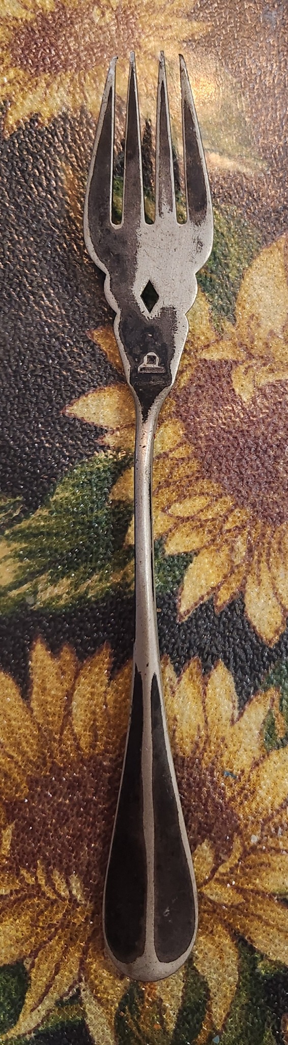 Silver-plated dessert or pastry fork